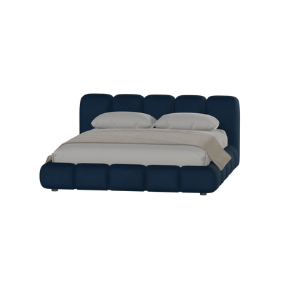 Fluffy Upholstered Bed Frame in Textured Bouclé
