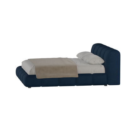 Fluffy Upholstered Bed Frame in Textured Bouclé
