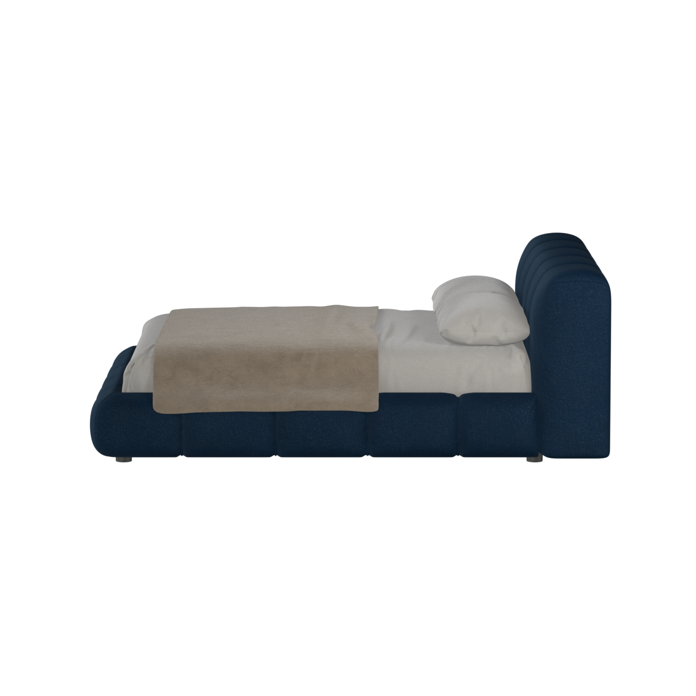 Fluffy Upholstered Bed Frame in Textured Bouclé