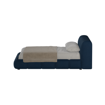 Fluffy Upholstered Bed Frame in Textured Bouclé