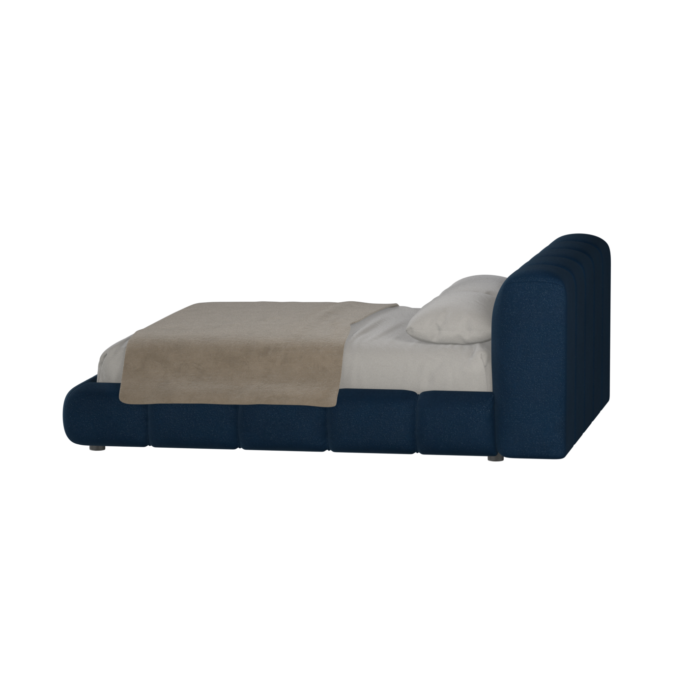 Fluffy Upholstered Bed Frame in Textured Bouclé