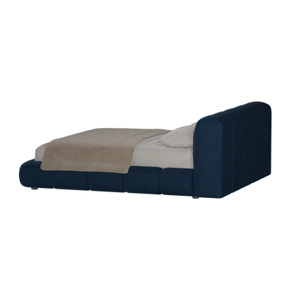 Fluffy Upholstered Bed Frame in Textured Bouclé