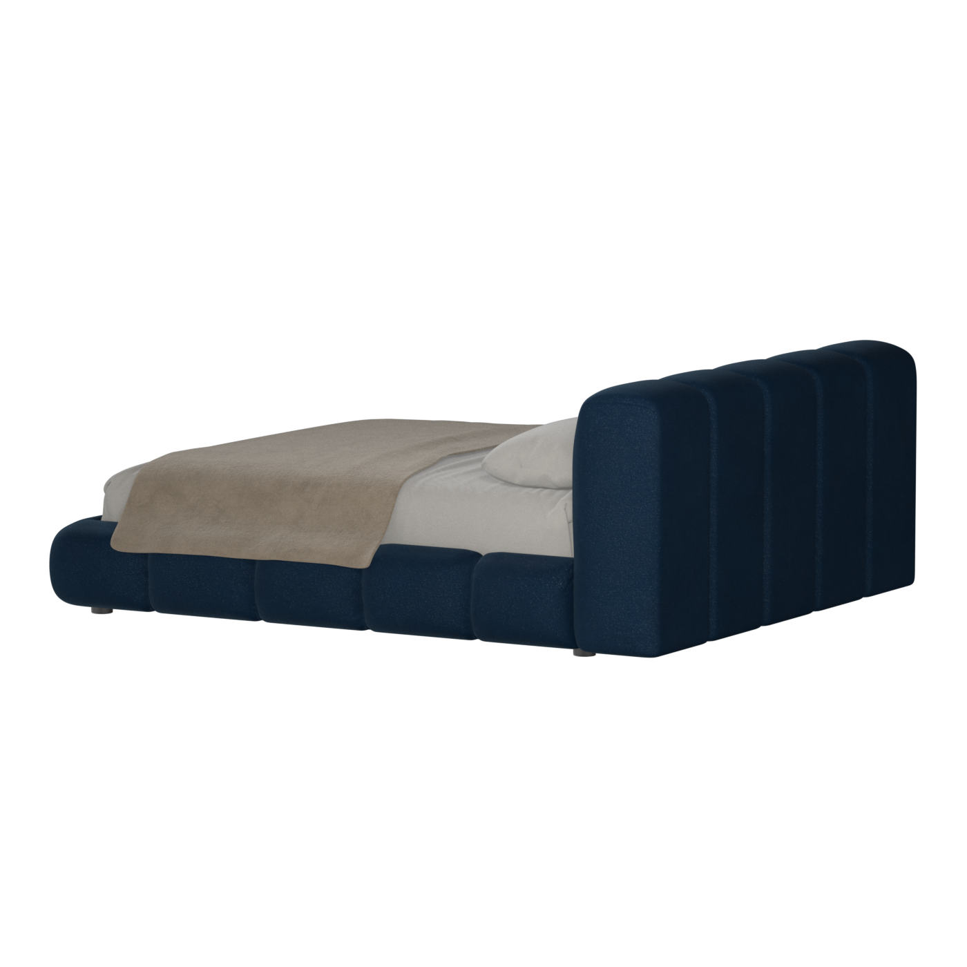 Fluffy Upholstered Bed Frame in Textured Bouclé