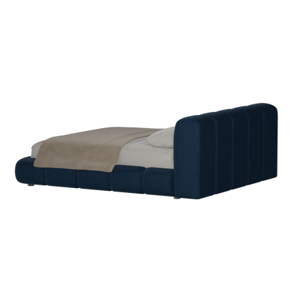 Fluffy Upholstered Bed Frame in Textured Bouclé