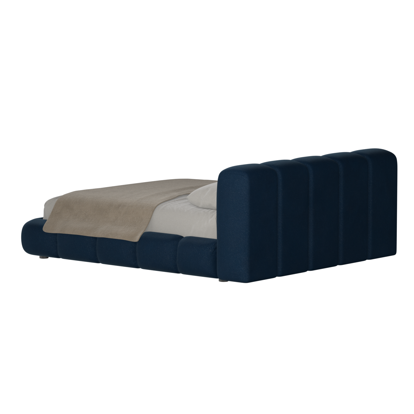 Fluffy Upholstered Bed Frame in Textured Bouclé