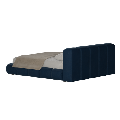 Fluffy Upholstered Bed Frame in Textured Bouclé