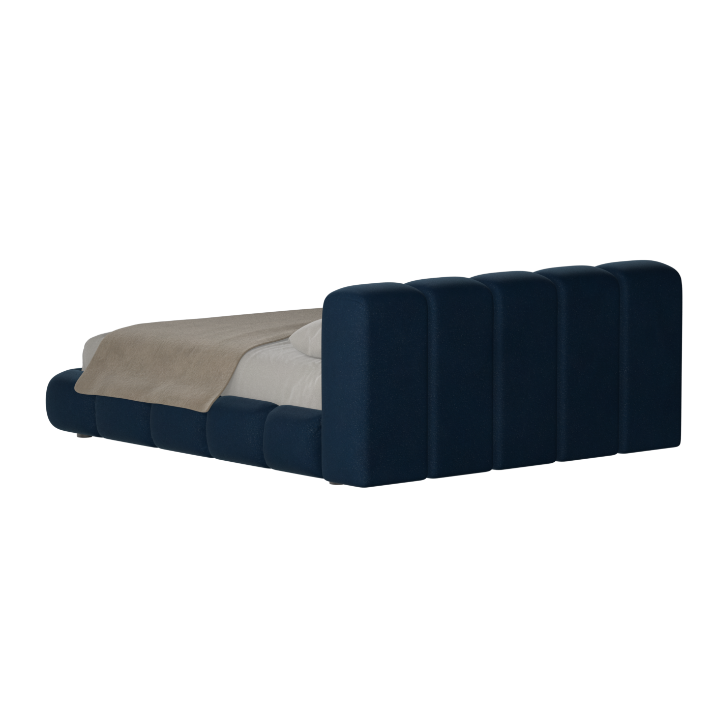 Fluffy Upholstered Bed Frame in Textured Bouclé