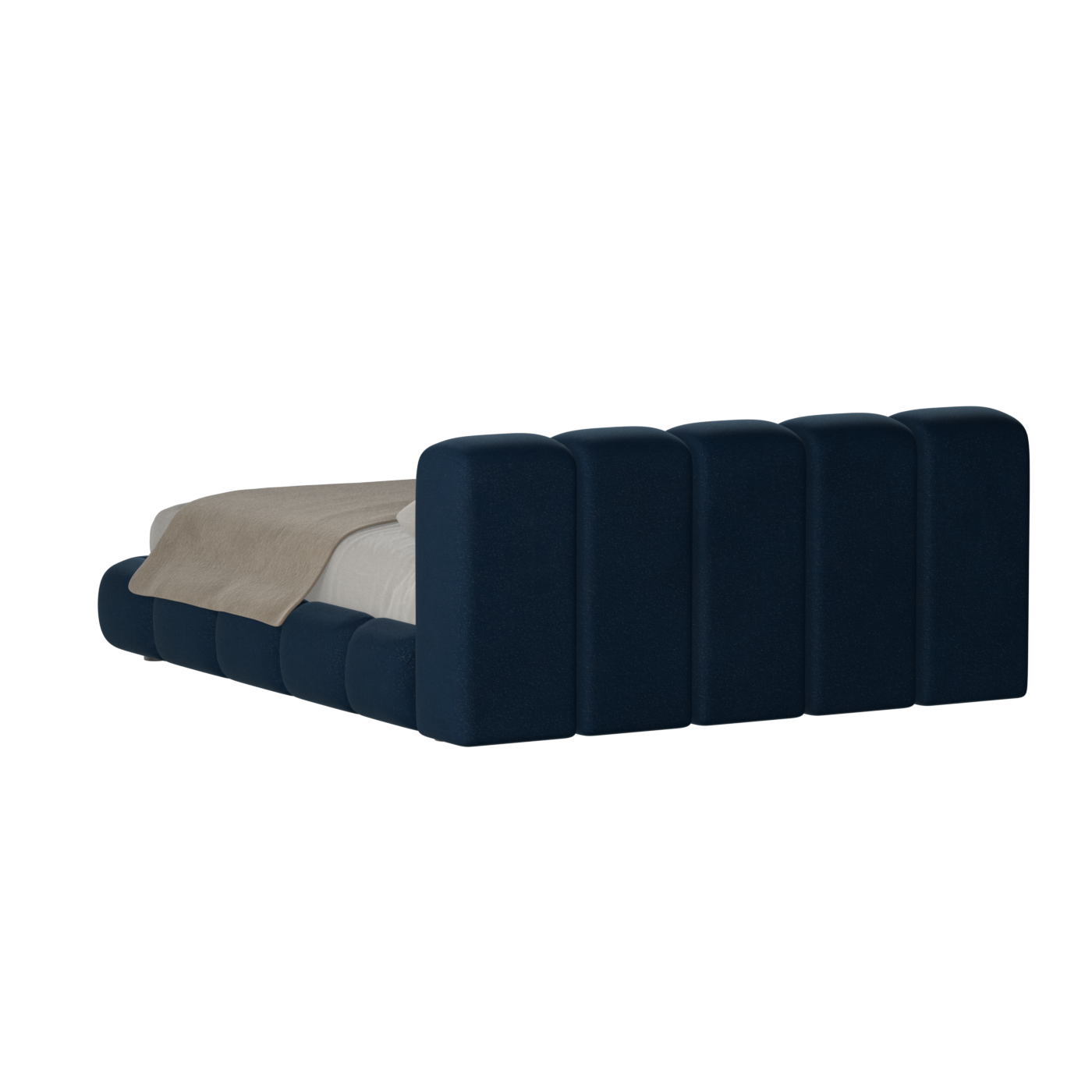 Fluffy Upholstered Bed Frame in Textured Bouclé