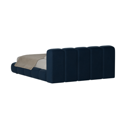 Fluffy Upholstered Bed Frame in Textured Bouclé