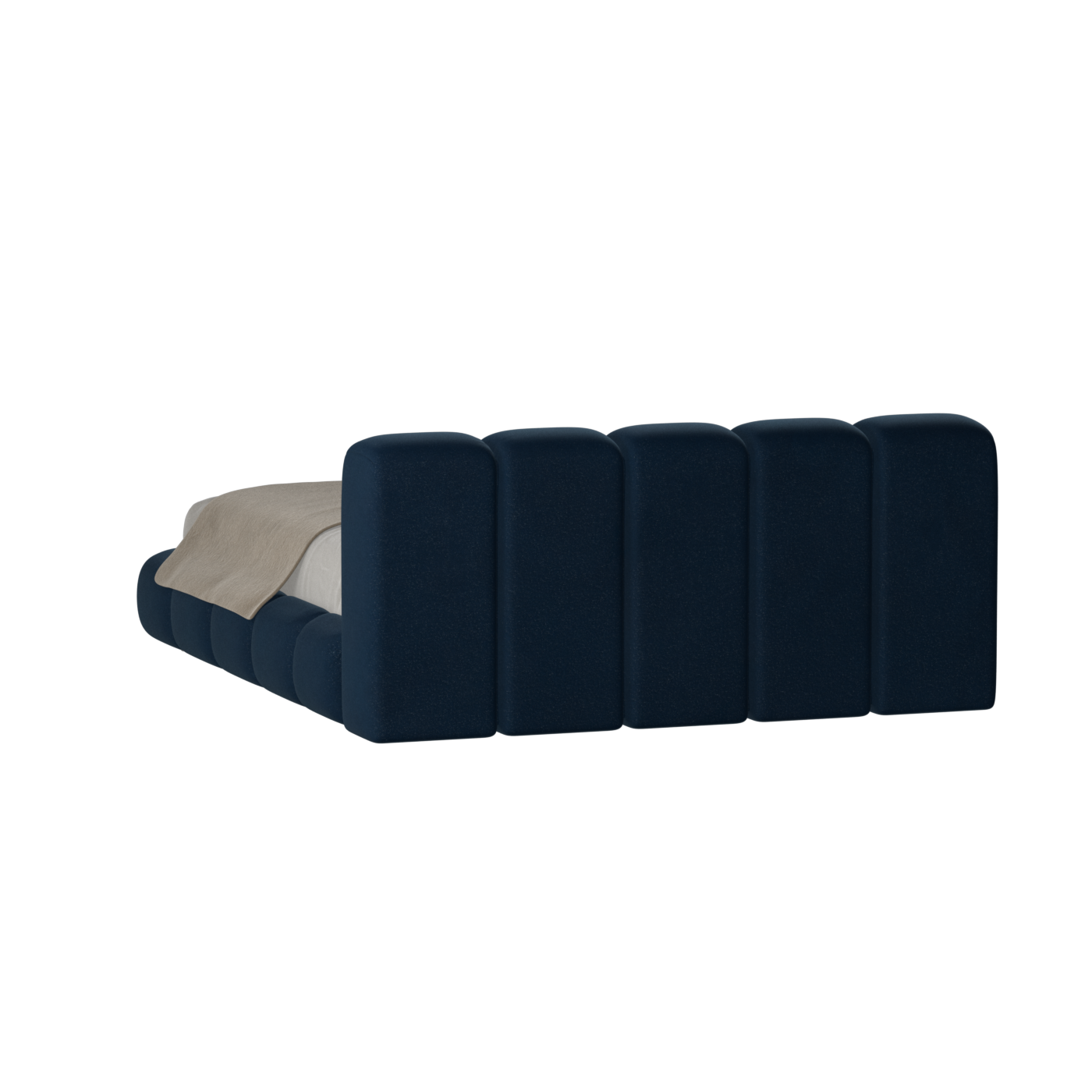 Fluffy Upholstered Bed Frame in Textured Bouclé