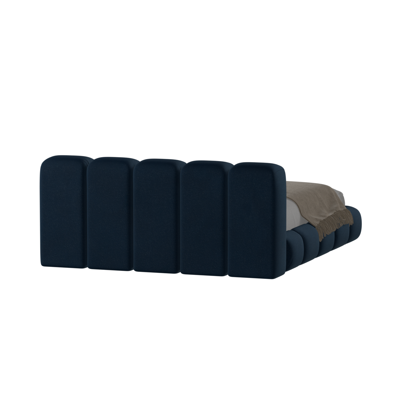Fluffy Upholstered Bed Frame in Textured Bouclé