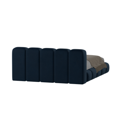 Fluffy Upholstered Bed Frame in Textured Bouclé