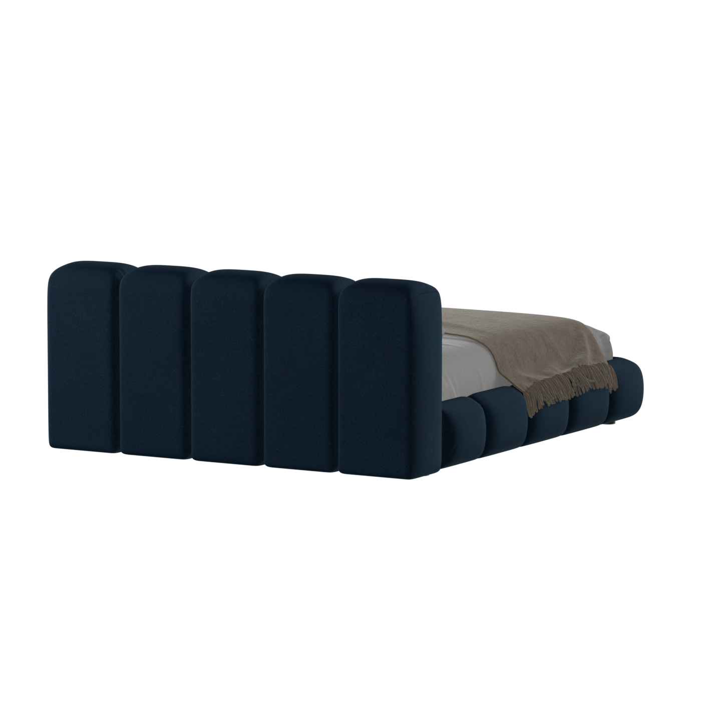 Fluffy Upholstered Bed Frame in Textured Bouclé