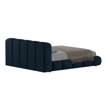 Fluffy Upholstered Bed Frame in Textured Bouclé