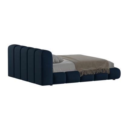 Fluffy Upholstered Bed Frame in Textured Bouclé