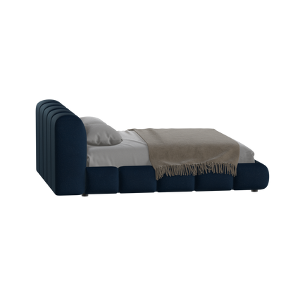 Fluffy Upholstered Bed Frame in Textured Bouclé