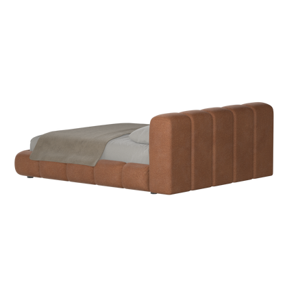 Fluffy Upholstered Bed Frame in Textured Bouclé