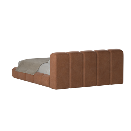 Fluffy Upholstered Bed Frame in Textured Bouclé