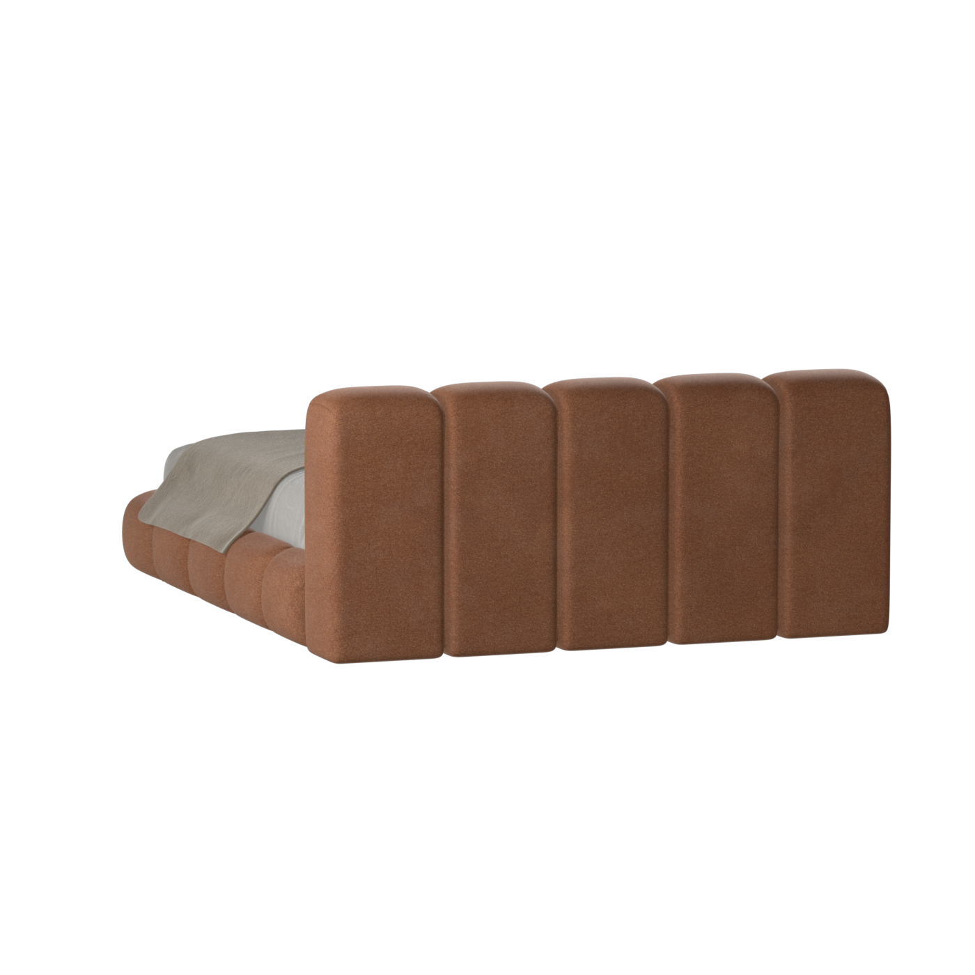Fluffy Upholstered Bed Frame in Textured Bouclé