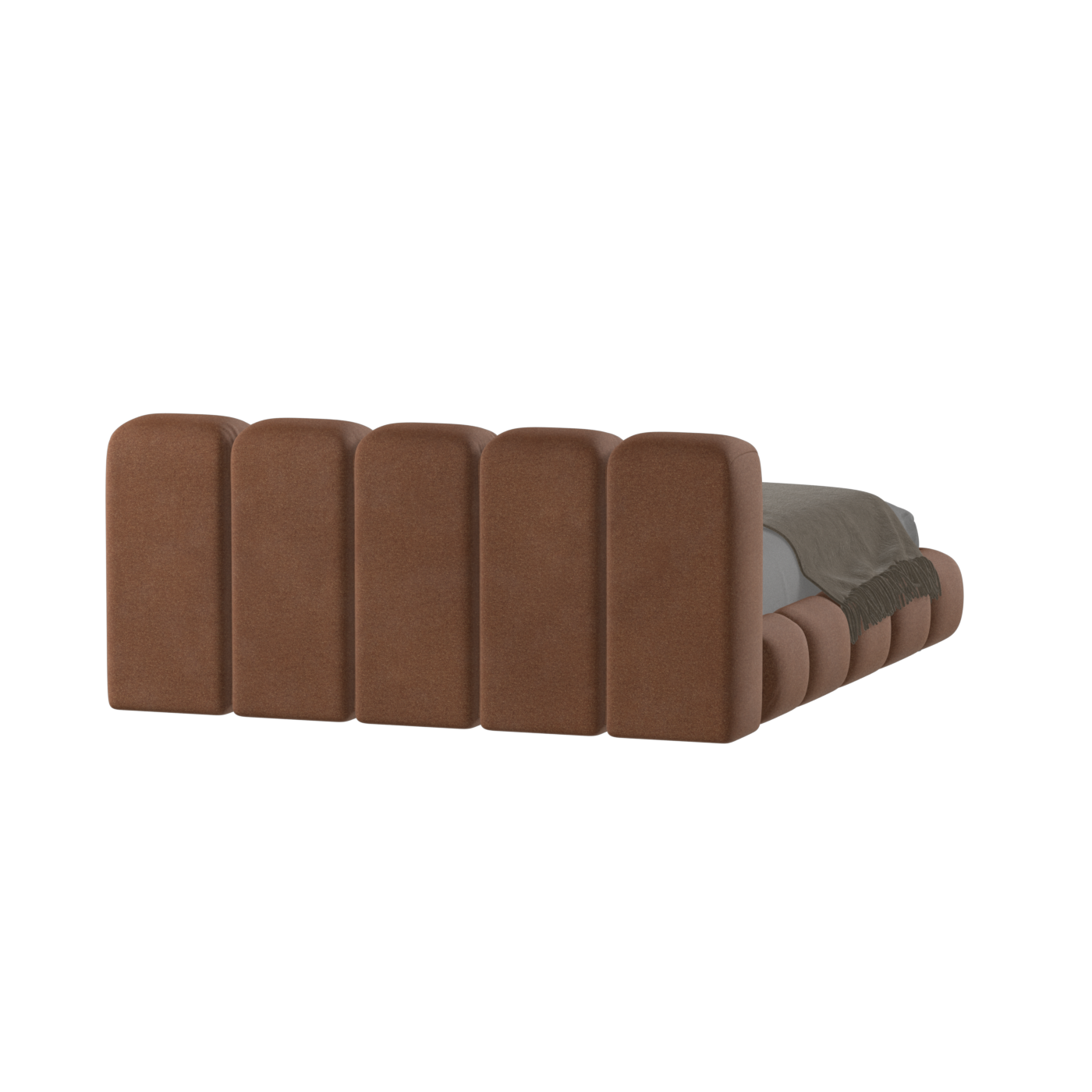 Fluffy Upholstered Bed Frame in Textured Bouclé