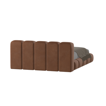 Fluffy Upholstered Bed Frame in Textured Bouclé