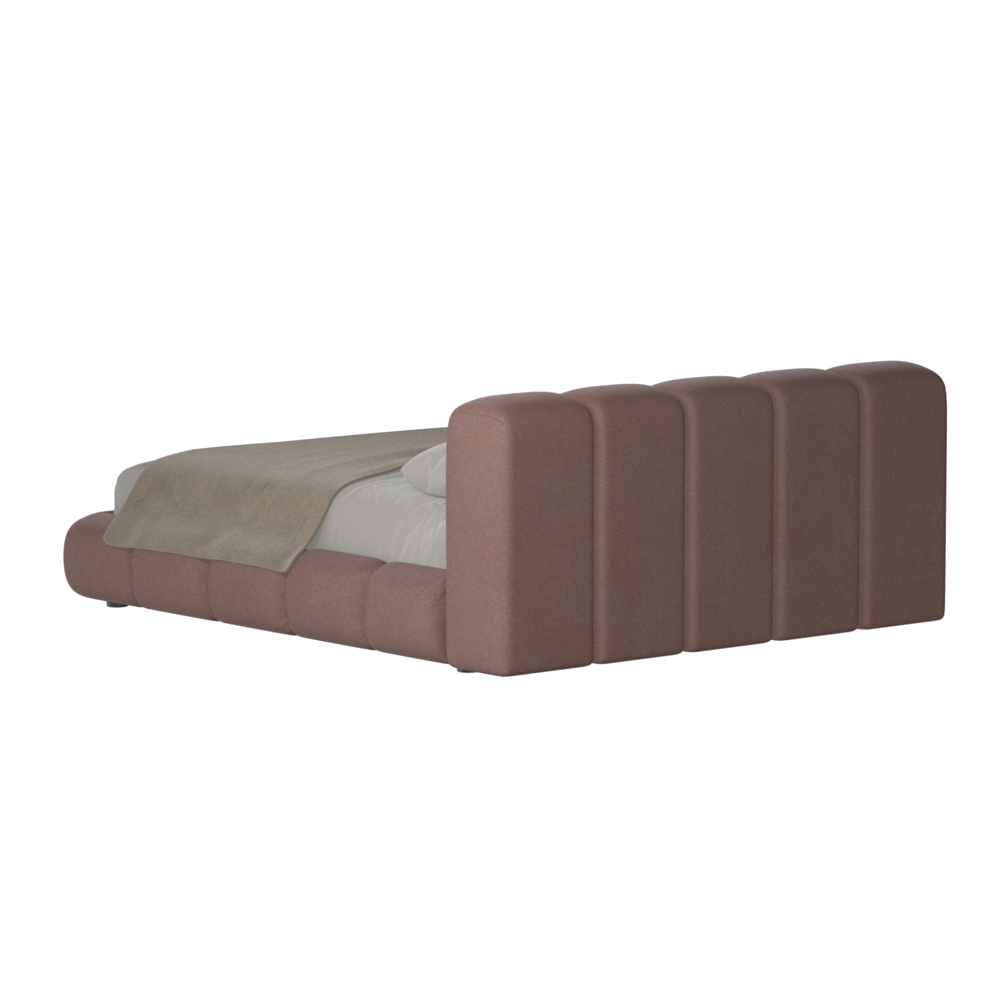 Fluffy Upholstered Bed Frame in Textured Bouclé