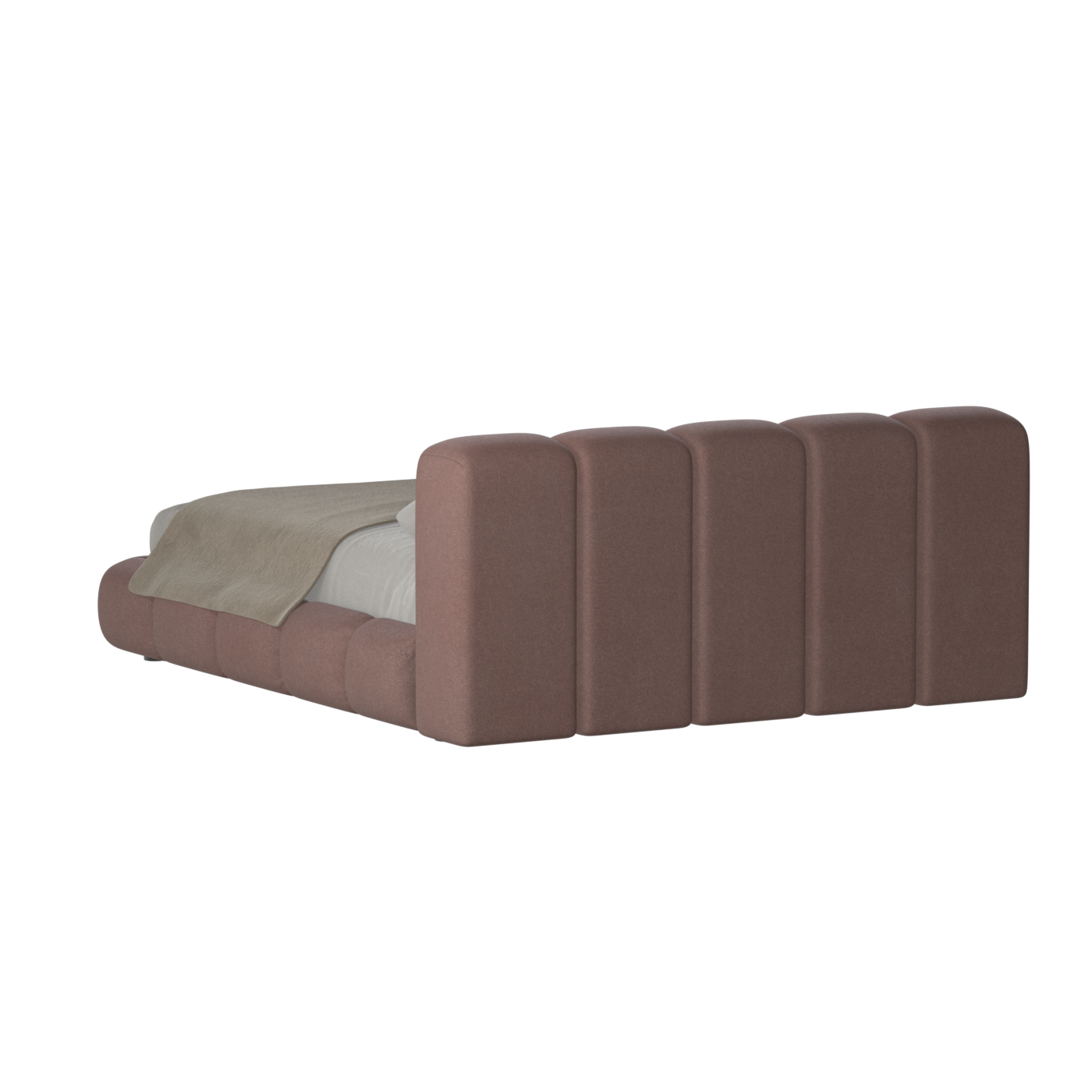 Fluffy Upholstered Bed Frame in Textured Bouclé