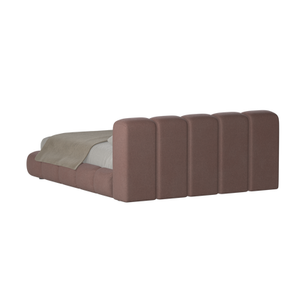 Fluffy Upholstered Bed Frame in Textured Bouclé