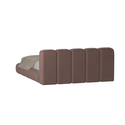 Fluffy Upholstered Bed Frame in Textured Bouclé