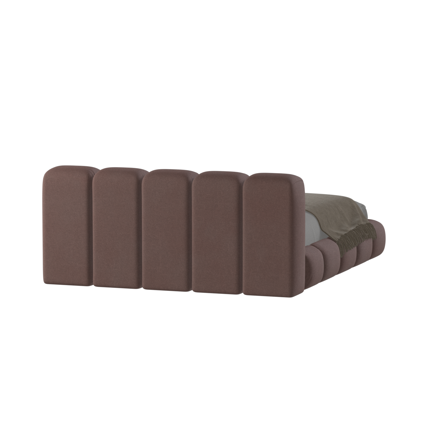 Fluffy Upholstered Bed Frame in Textured Bouclé