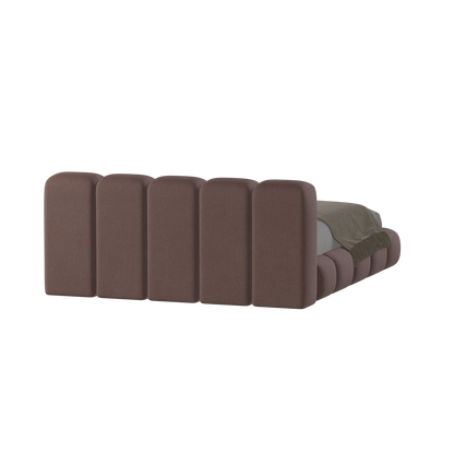 Fluffy Upholstered Bed Frame in Textured Bouclé