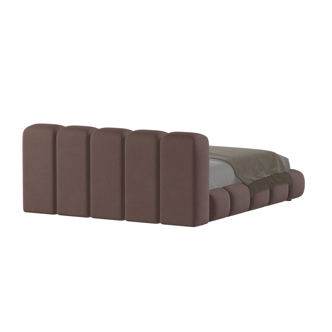 Fluffy Upholstered Bed Frame in Textured Bouclé