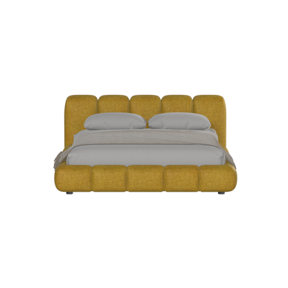 Fluffy Upholstered Bed Frame in Textured Bouclé