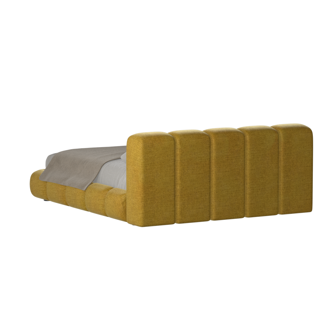 Fluffy Upholstered Bed Frame in Textured Bouclé