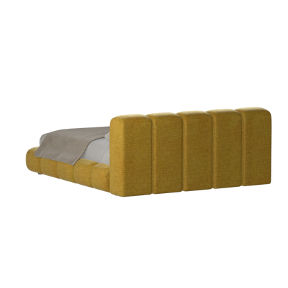 Fluffy Upholstered Bed Frame in Textured Bouclé