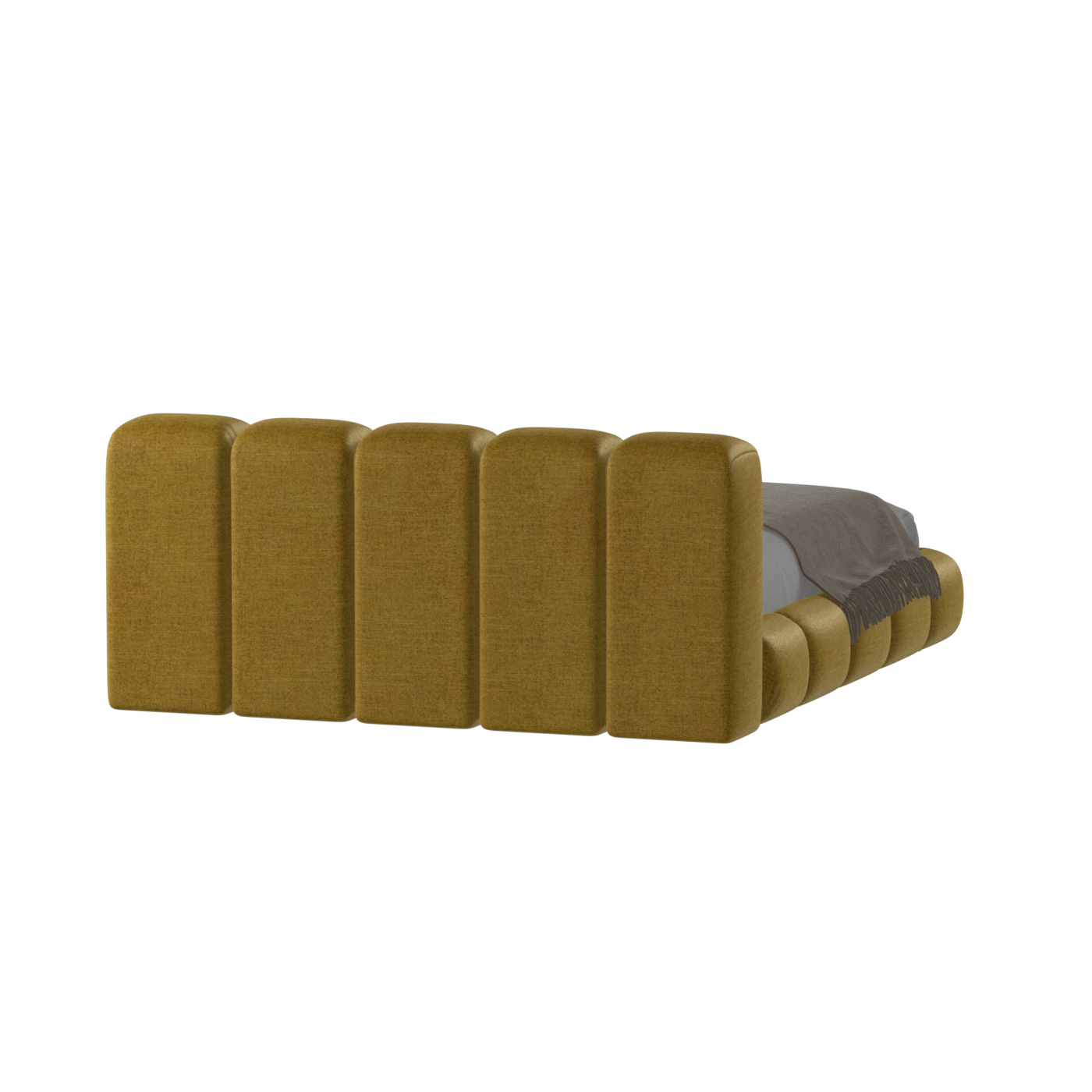 Fluffy Upholstered Bed Frame in Textured Bouclé