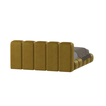 Fluffy Upholstered Bed Frame in Textured Bouclé