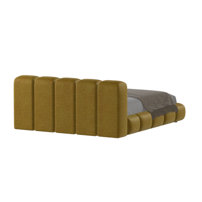 Fluffy Upholstered Bed Frame in Textured Bouclé