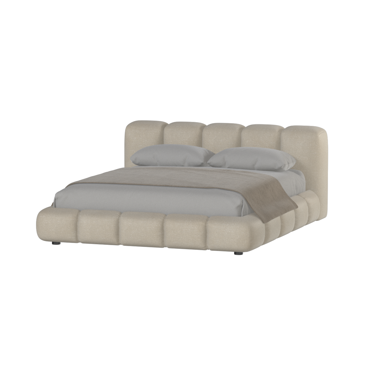 Textured Bed Frame Fluffy Double Bed in Textured Bouclé | Double Beds | Bedspoke