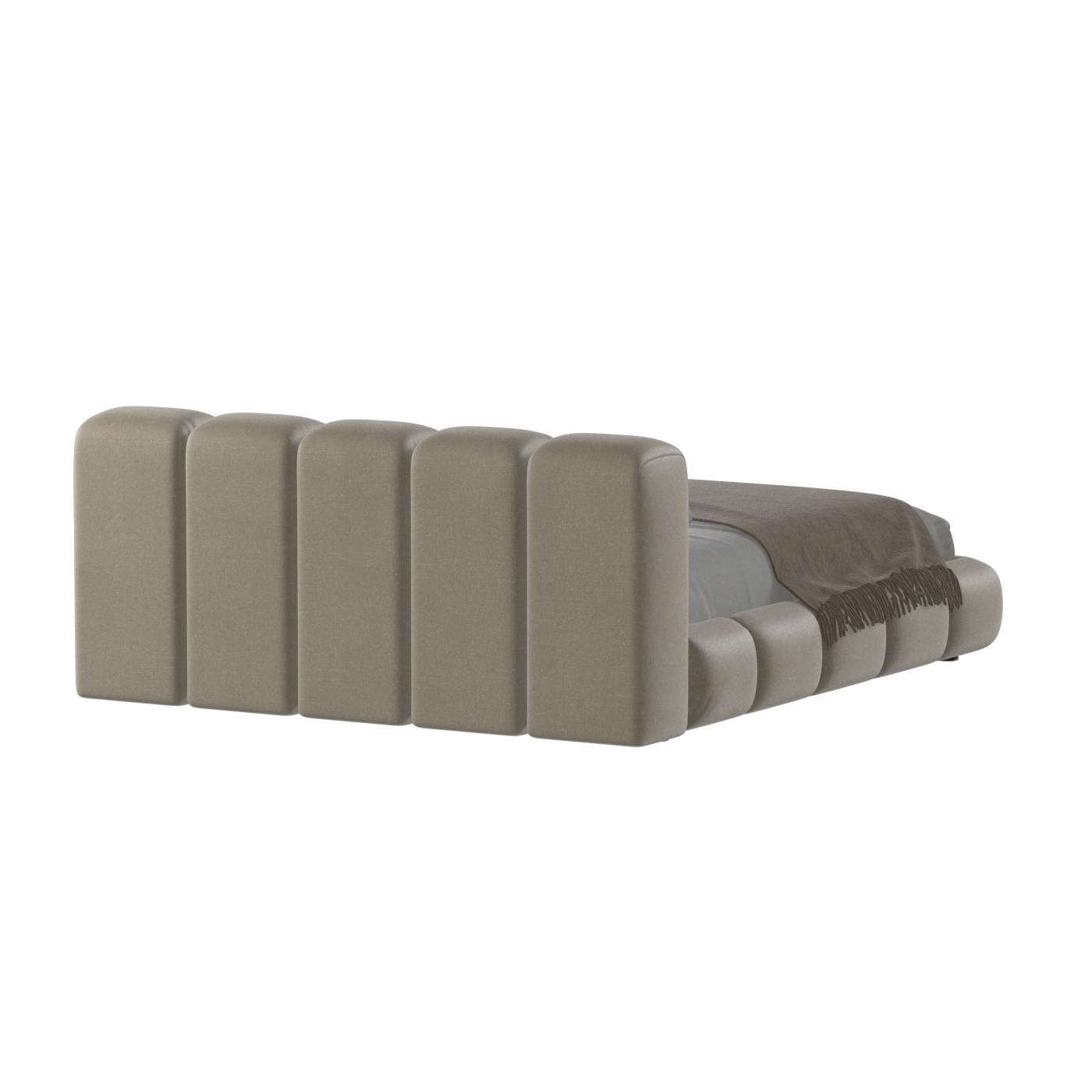 Fluffy Upholstered Bed Frame in Textured Bouclé