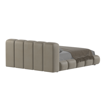 Fluffy Upholstered Bed Frame in Textured Bouclé
