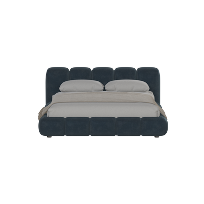 Fluffy Upholstered Bed Frame in Textured Bouclé