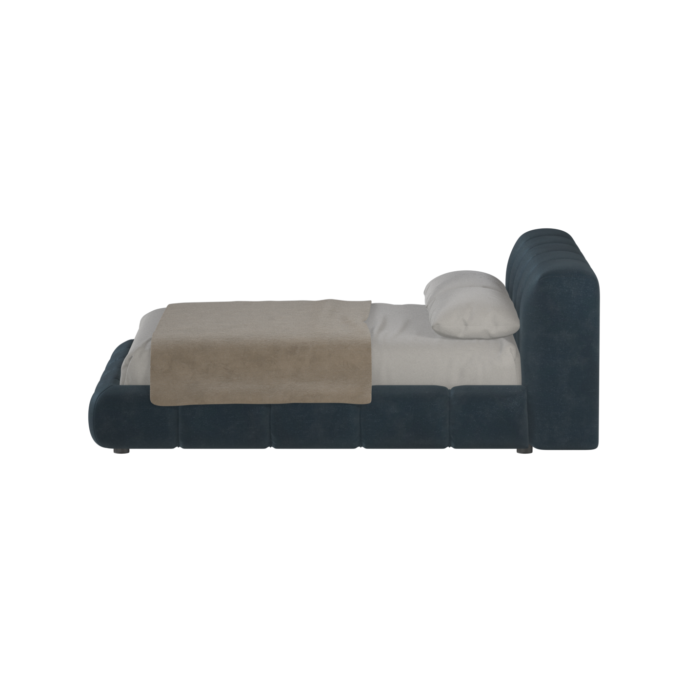 Fluffy Upholstered Bed Frame in Textured Bouclé