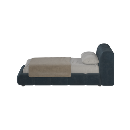 Fluffy Upholstered Bed Frame in Textured Bouclé