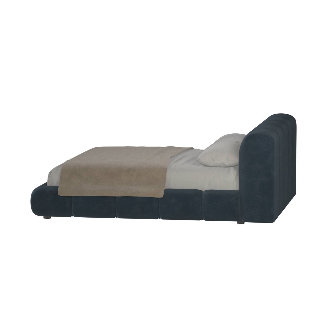 Fluffy Upholstered Bed Frame in Textured Bouclé