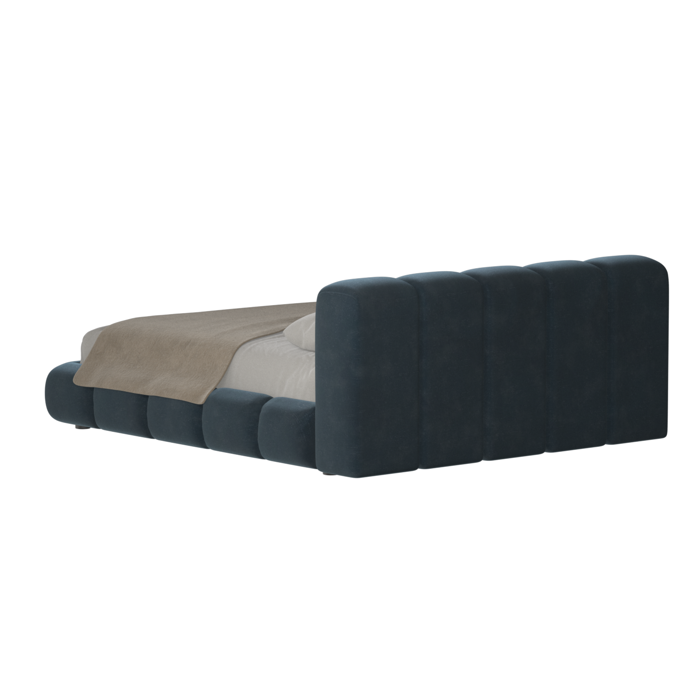 Fluffy Upholstered Bed Frame in Textured Bouclé