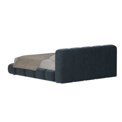 Fluffy Upholstered Bed Frame in Textured Bouclé