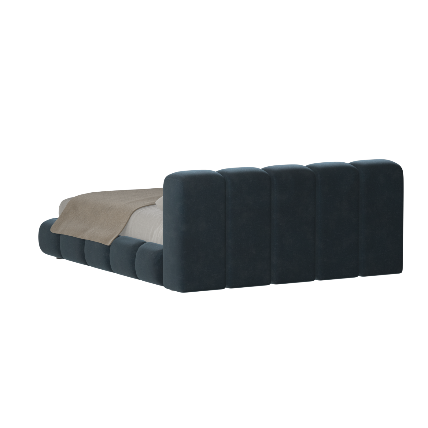 Fluffy Upholstered Bed Frame in Textured Bouclé