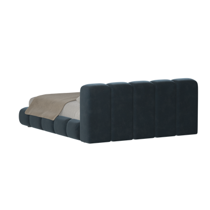 Fluffy Upholstered Bed Frame in Textured Bouclé