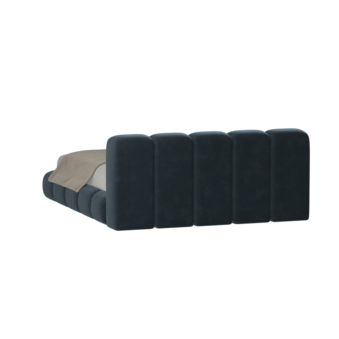 Fluffy Upholstered Bed Frame in Textured Bouclé